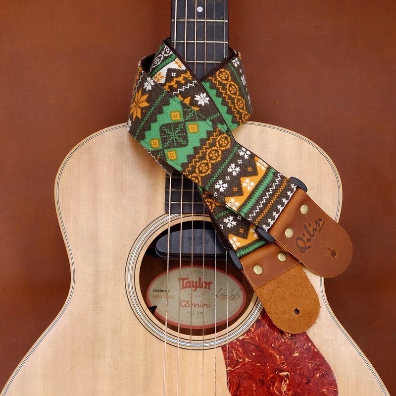 Green Himalaya Guitar Strap - Guitars & Music Instruments - Genuine Leather Green