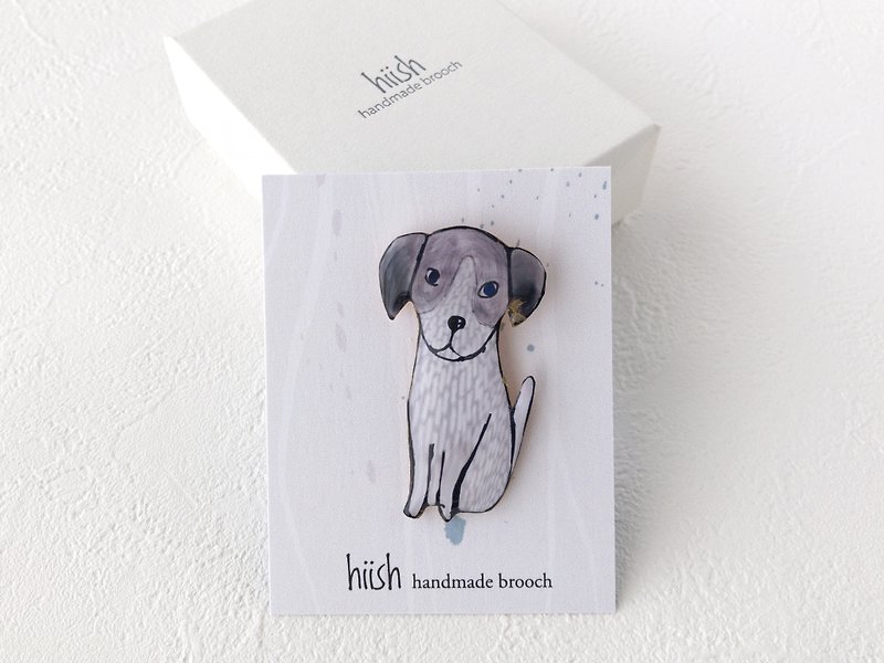 Jack Russell Terrier brooch - เข็มกลัด - เรซิน สีกากี
