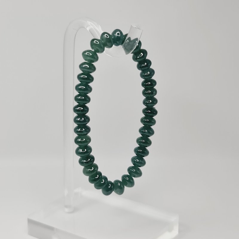 Ice glue dangerous blue abacus bead bracelet | Natural Burmese jade A grade jadeite - Bracelets - Jade 