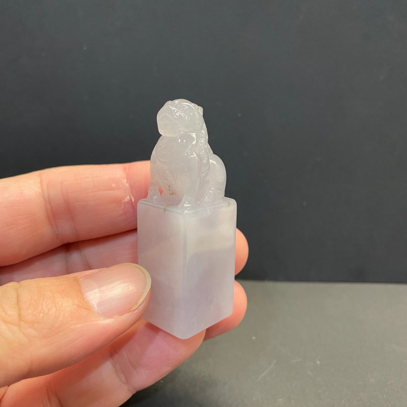 瀚玉珠寶 天然翡翠 冰種紫羅蘭貔貅印章 種水佳工藝細膩 緬甸玉印 - 其他 - 玉石 