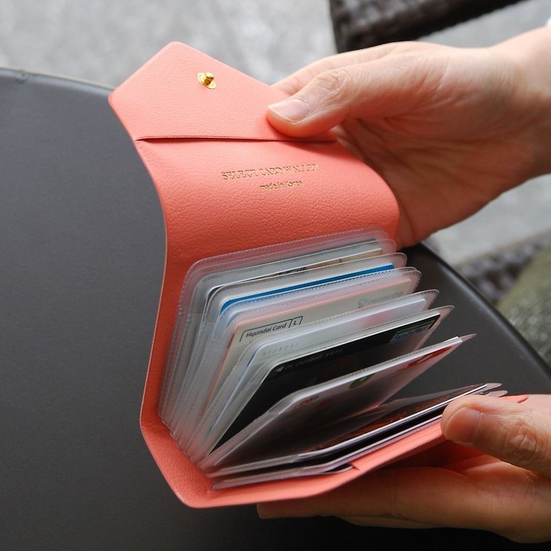 PLEPIC-真愛信箋皮革票卡包-珊瑚粉,PPC93518 - 卡片套/卡片盒 - 人造皮革 粉紅色