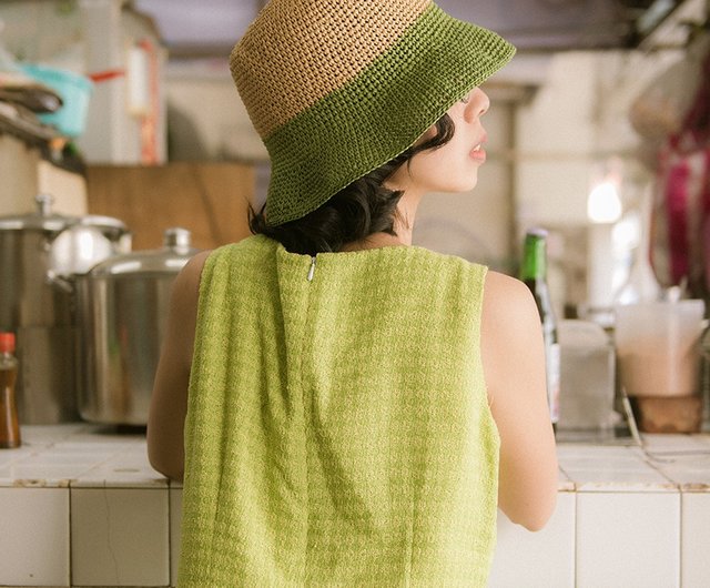 Natural Woven Fabric Bucket Hat