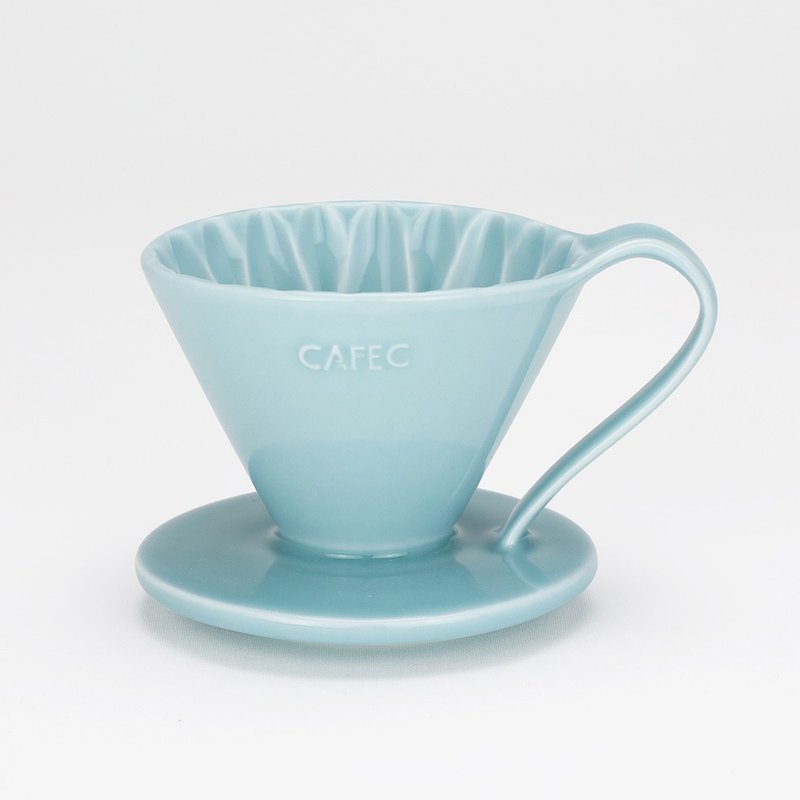 【熱銷補貨】日本CAFEC 花瓣型陶瓷濾杯-藍色 / 共2款 - 咖啡壺/手沖壺 - 瓷 藍色