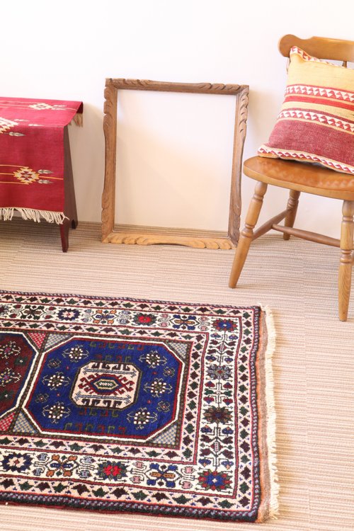 手織り 絨毯 伝統的なキリム柄 アンティークデザイン 草木染めウール ラグ 165×95cm Turkish kilim ショップ Egzoo  毛布・かけ布団 Pinkoi