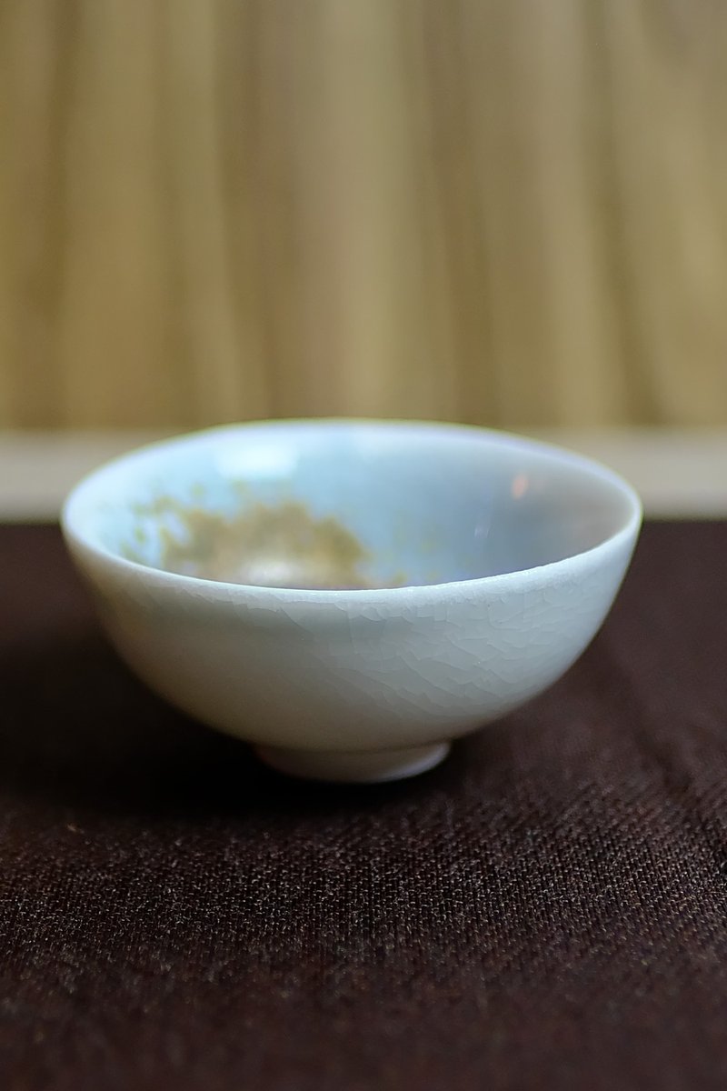 Firewood-fired tea cup - Falling Ash Shino crystal tea cup - Pottery & Glasswork - Pottery 