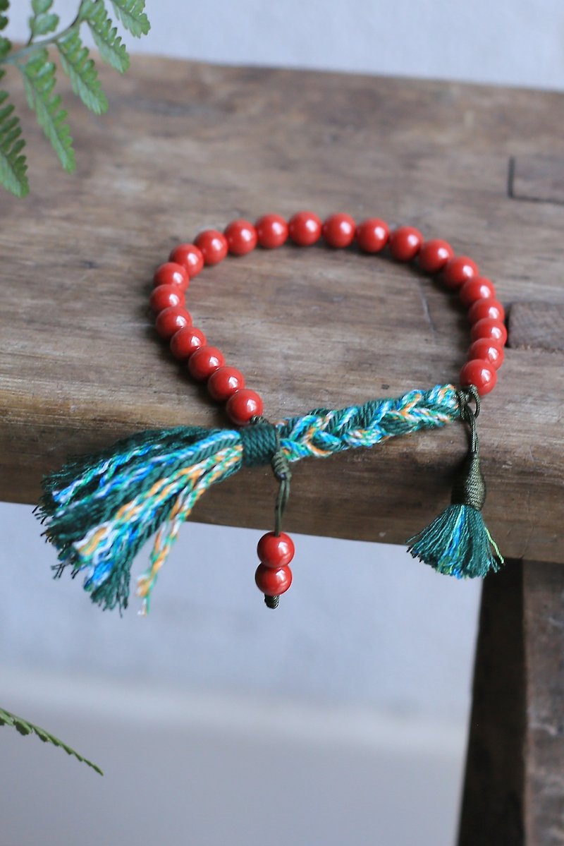 Spring and Autumn Original | Youth | High Content of Imperial Cinnabar | Fully Hand-woven Kumihimo| Auspicious Bracelet - Bracelets - Semi-Precious Stones 