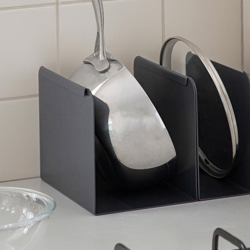 Shimoyama Carbon Steel Kitchen Storage Shelf Divider (Wide) - Set of 3 - Multi-color Options - ชั้นวาง/ตะกร้า - โลหะ สีเทา