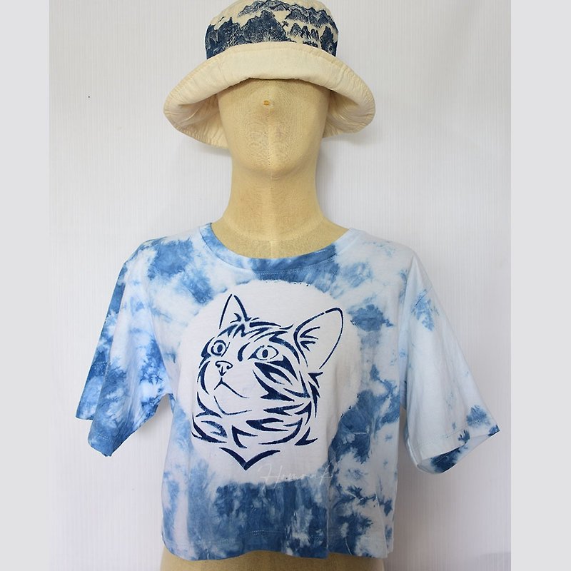 Indigo Crop Top - CAT - HOMRAK - Women's T-Shirts - Other Materials 