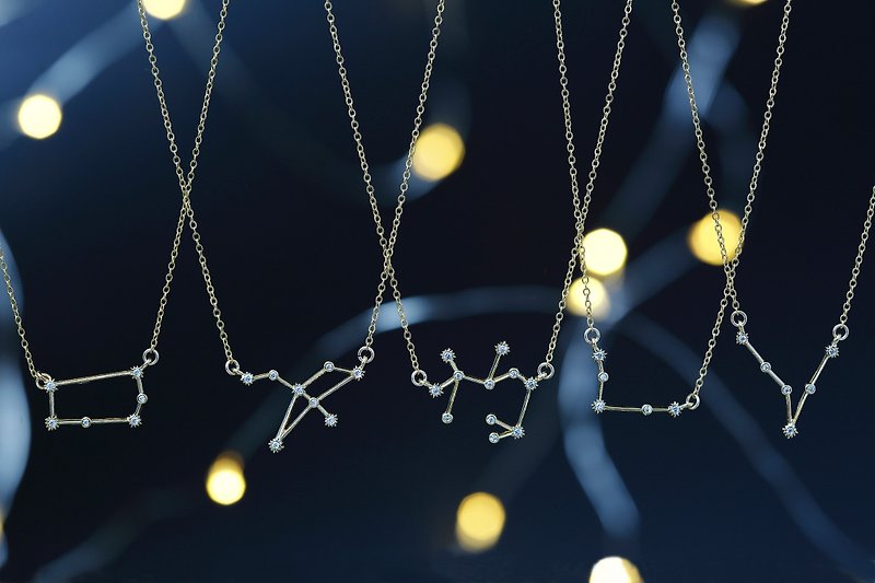 【14KGF】 Star Sign Necklace - Necklaces - Glass Gold