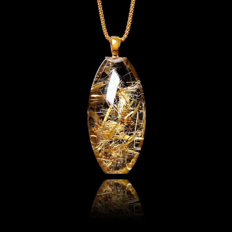 【正佳珠寶】金鈦晶 頂級超淨透 25g 八方來財母礦鈦 金鈦晶吊墜 - 項鍊 - 半寶石 多色