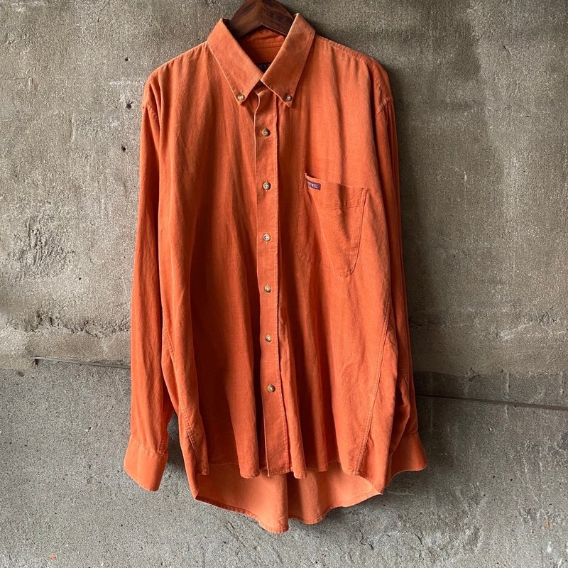 --Vintage--Orange corduroy shirt - Men's Shirts - Other Materials Orange