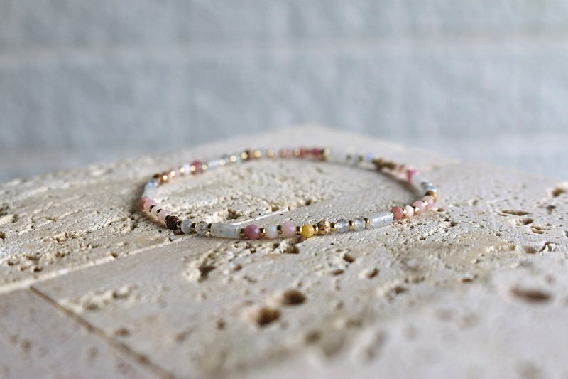 Love Assist Bracelet Opal Spectrum Stone Natural Stone - Good things are coming soon - - Bracelets - Gemstone Pink