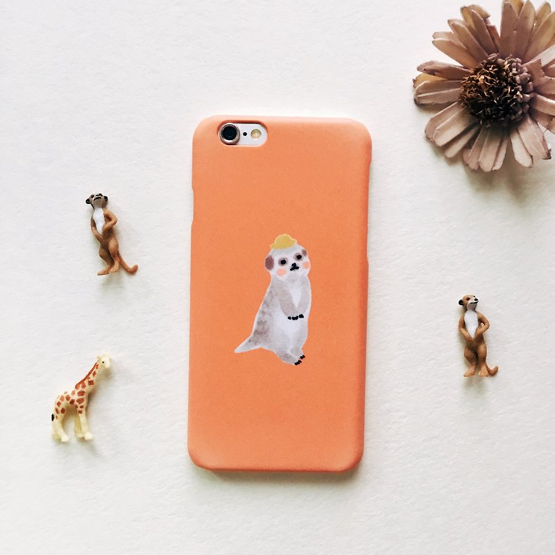 Zoo series — Meerkat persimmon phone case - เคส/ซองมือถือ - พลาสติก สีส้ม