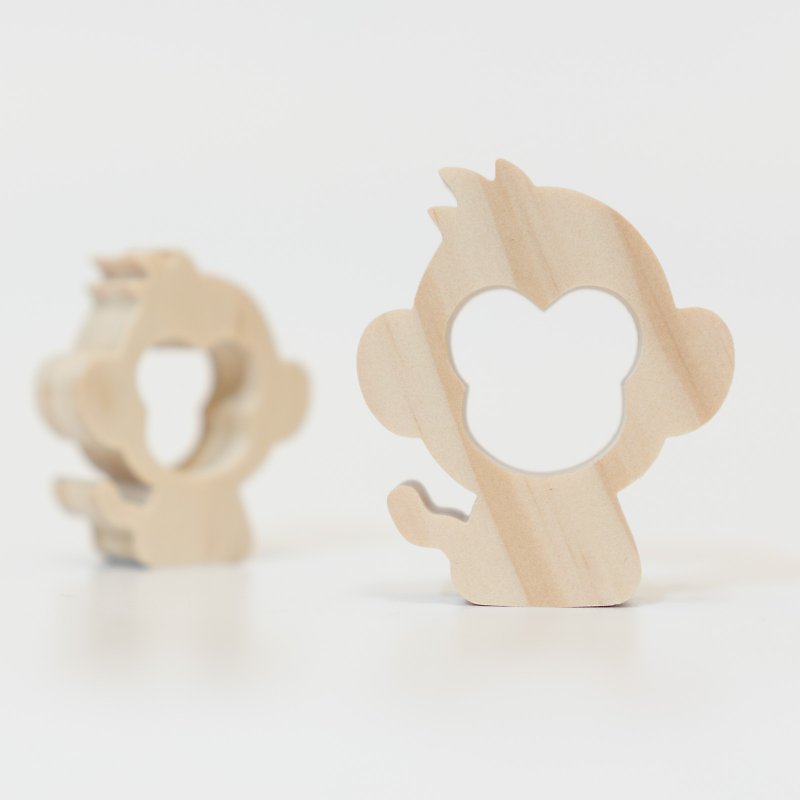 wagaZOO厚切造型積木 森林系列－猴子 - 擺飾/家飾品 - 木頭 卡其色