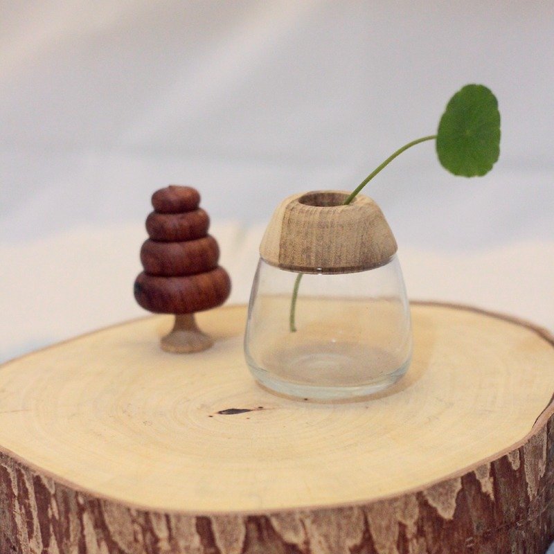 vase wood - Mugs - Wood Brown