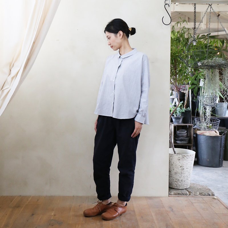 Code lane wide blouse THST · Gray stripe - ชุดเดรส - ผ้าฝ้าย/ผ้าลินิน สีเทา