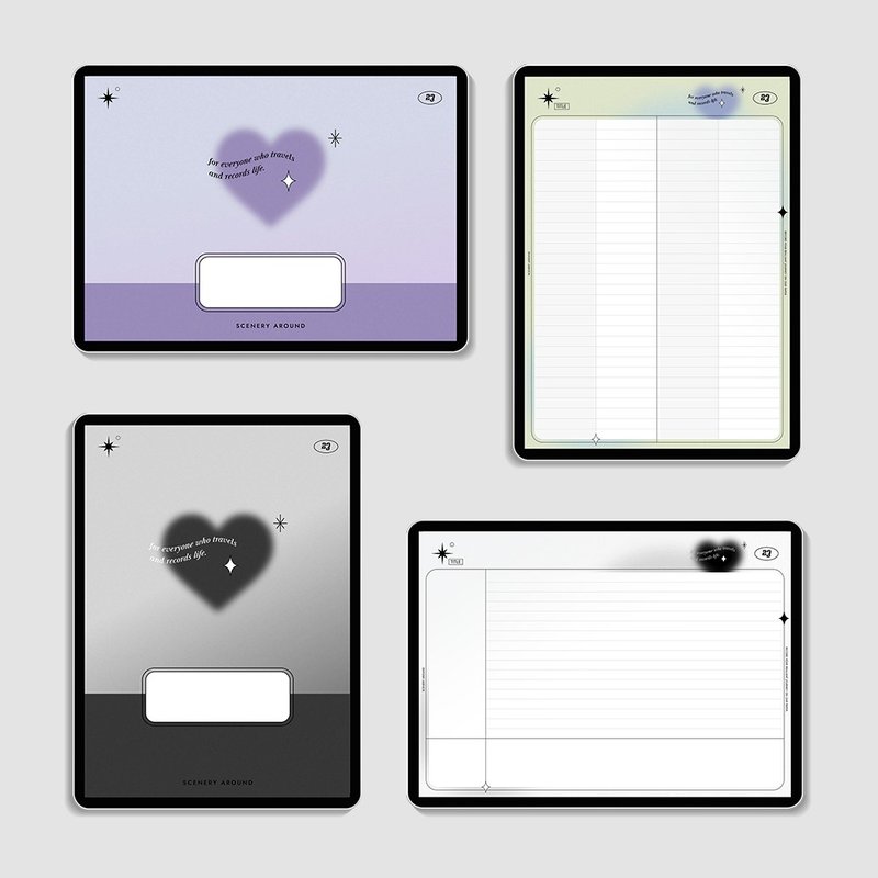 Dreaming Heart Digital Note 8type SET-light.ver - 電子手帳及素材 - 其他材質 