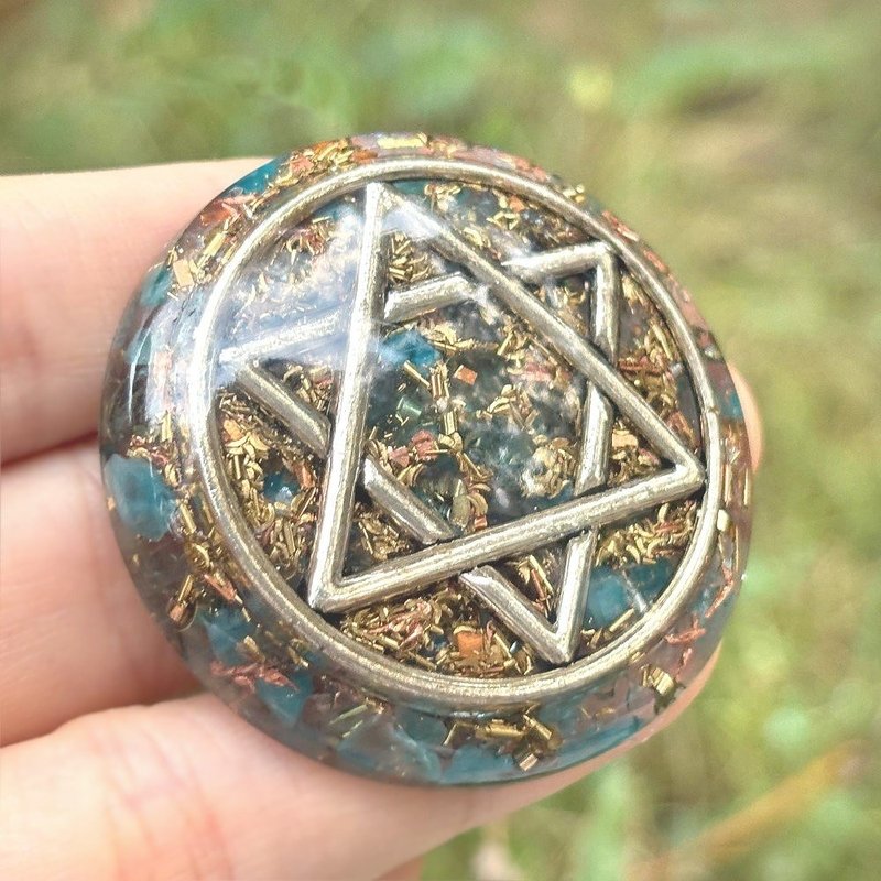 大衛之星半球體奧剛隨身盤 | 藍磷灰 | 附絨袋 - 其他 - 水晶 藍色
