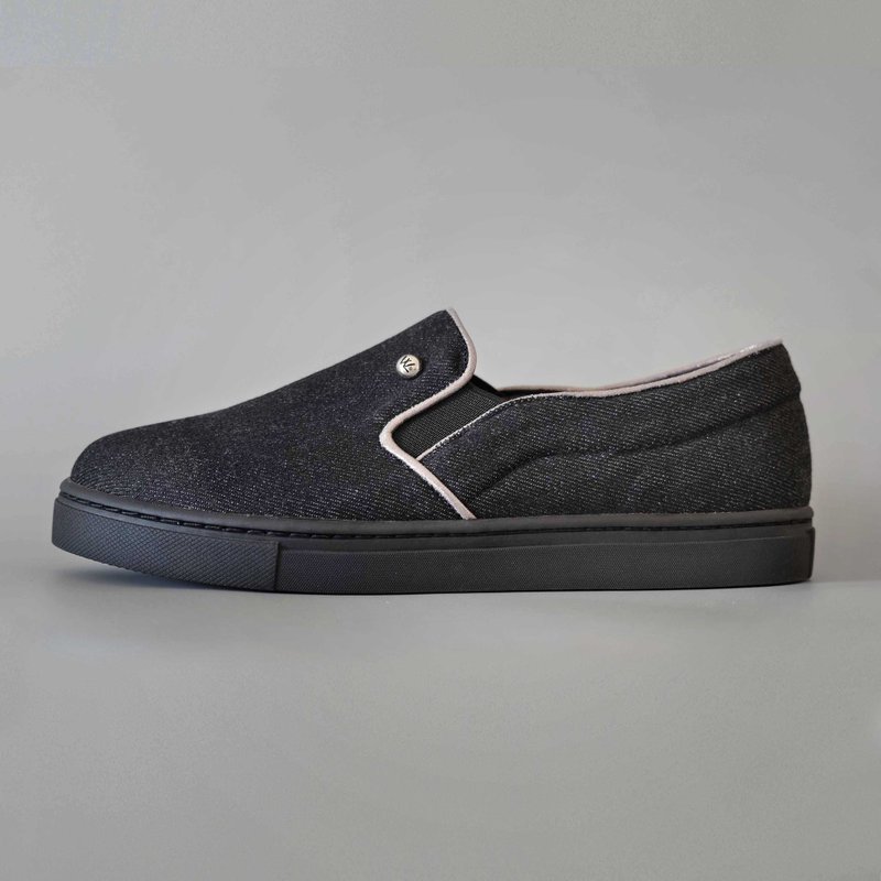Denim SNKR. 丹寧 (寧靜夜黑) | WL - 女休閒鞋/帆布鞋 - 棉．麻 黑色