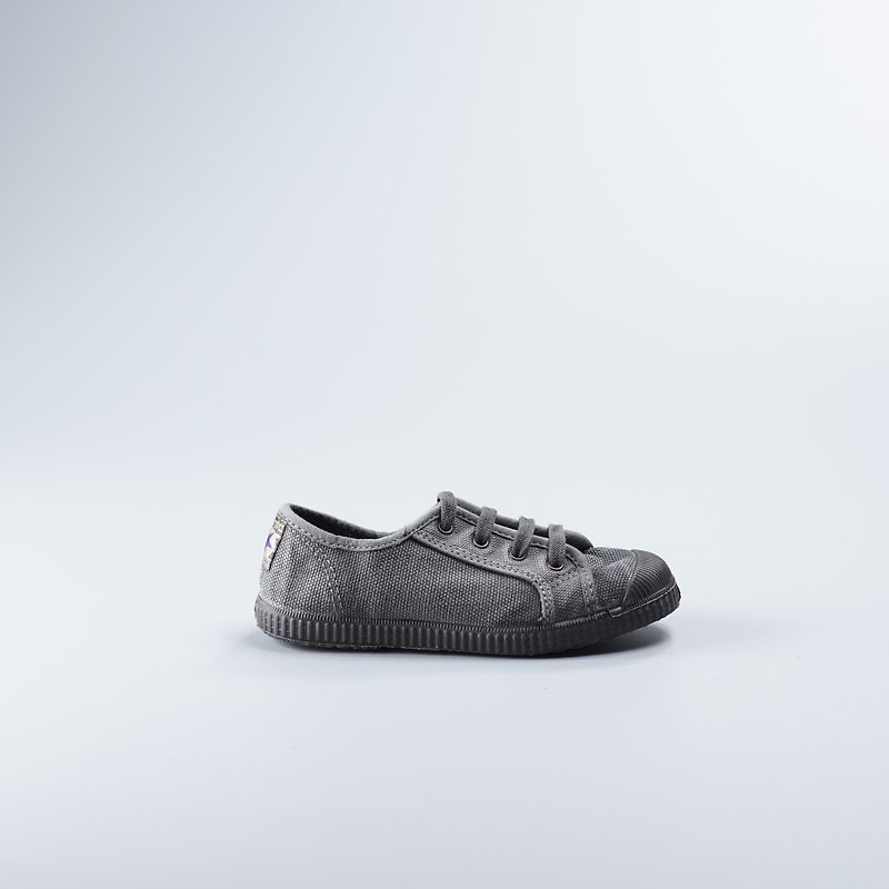 Spanish canvas shoes winter bristles dark gray blackhead wash old 974777 adult size - รองเท้าลำลองผู้หญิง - ผ้าฝ้าย/ผ้าลินิน สีเทา