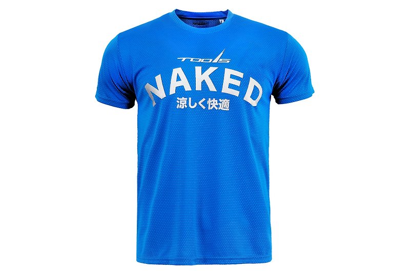 ✛ tools ✛ NAKED-X light cold sweat short-sleeved T / sweat T / wicking / breathable blue # - เสื้อยืดผู้ชาย - เส้นใยสังเคราะห์ สีน้ำเงิน