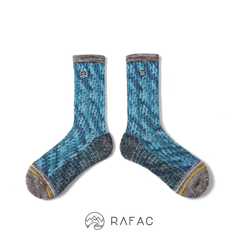 故宮x RAFAC 咖啡紗機能動動襪_快雪時晴帖_晴天藍 - 襪子 - 環保材質 藍色