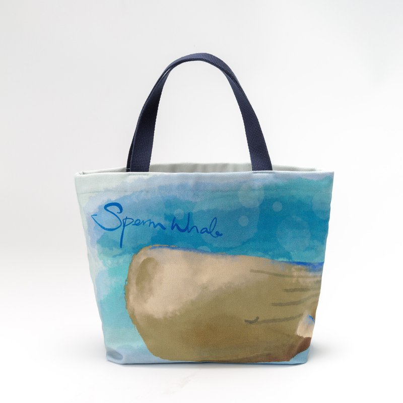 Canvas tote bag_ Sperm Whale - Messenger Bags & Sling Bags - Cotton & Hemp 