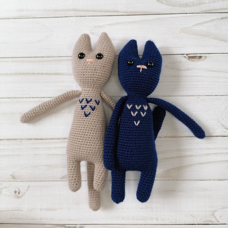 柔らかいかぎ針編みの猫のおもちゃ - 知育玩具・ぬいぐるみ - コットン・麻 