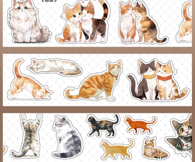 猫 PET マスキングテープ - ショップ 三渡文创 Sandutape マスキング
