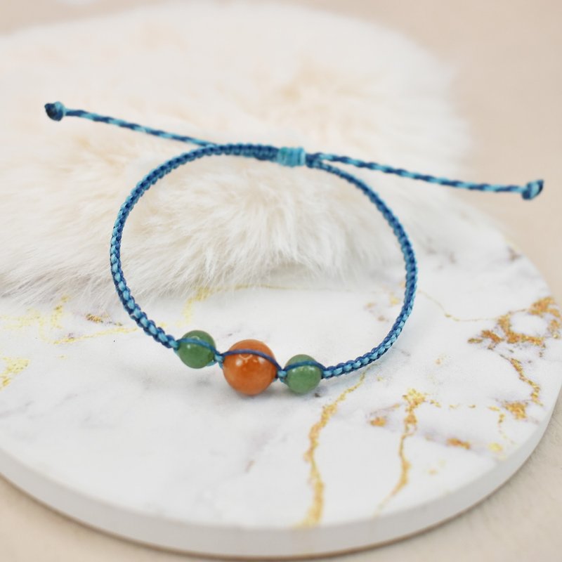 MIRROR Huang Xuanyuan-chasing the wind two-color jadeite Wax bracelet - สร้อยข้อมือ - หยก 