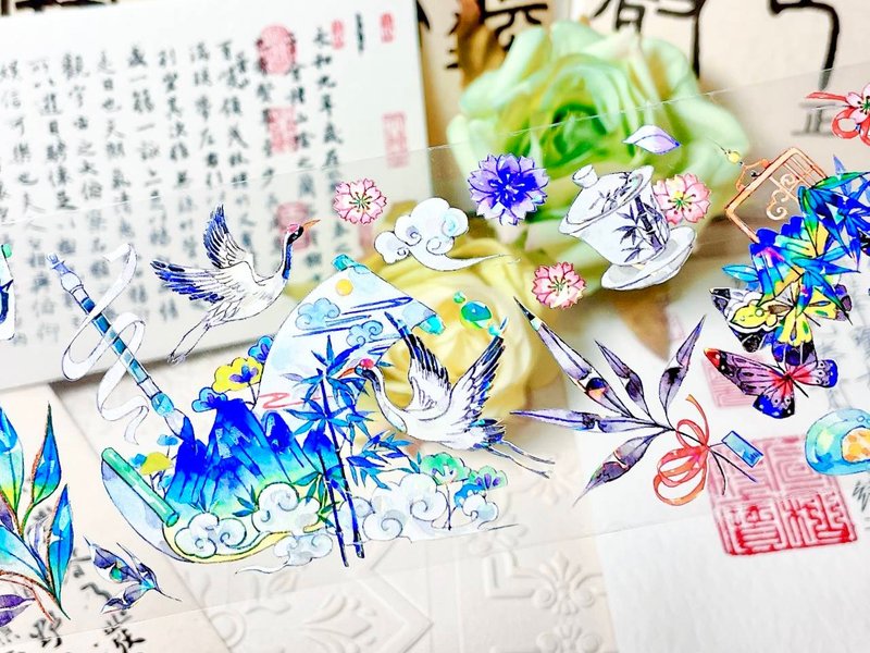 輝夜 PET 紙膠帶貝殼光 10米卷 - 紙膠帶/和紙/PET - 其他材質 