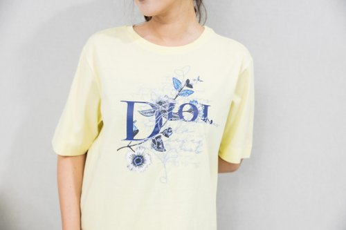 ル*)様 Baby Dior フラワー刺繍 Tシャツ 36 クリスチャンディオールフラワー刺繍ロゴTシャツ（Christian