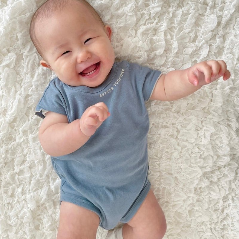 Odekake Onesies Storm Blue - Onesies - Cotton & Hemp Blue