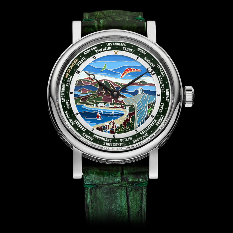 Cities watch World time watch Handmade watch Art deco watch Unisex watch - Men's & Unisex Watches - Other Materials 