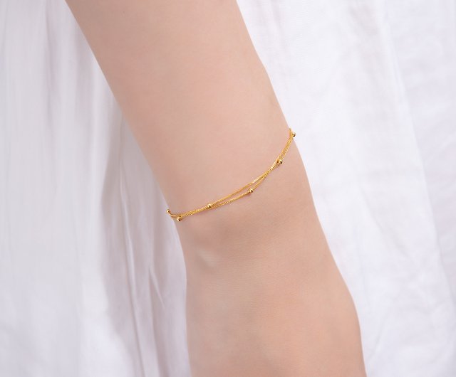 18k Gold Double Layer Bracelet - Shop Olivia Yao Jewellery Bracelets -  Pinkoi