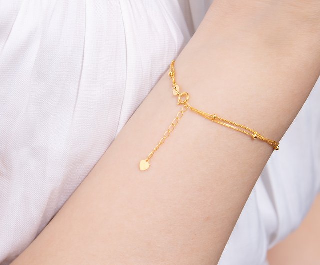 18k Gold Double Layer Bracelet - Shop Olivia Yao Jewellery Bracelets -  Pinkoi