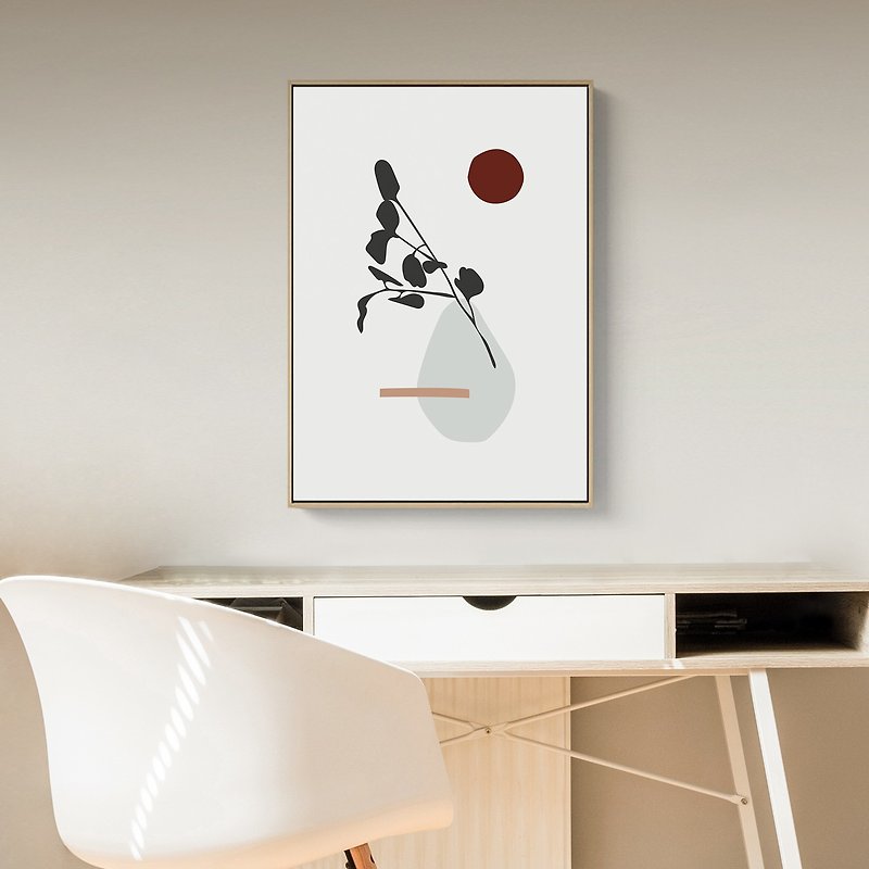 Geometric circle • vase II-Art printing, geometric art, minimalism - โปสเตอร์ - ผ้าฝ้าย/ผ้าลินิน หลากหลายสี