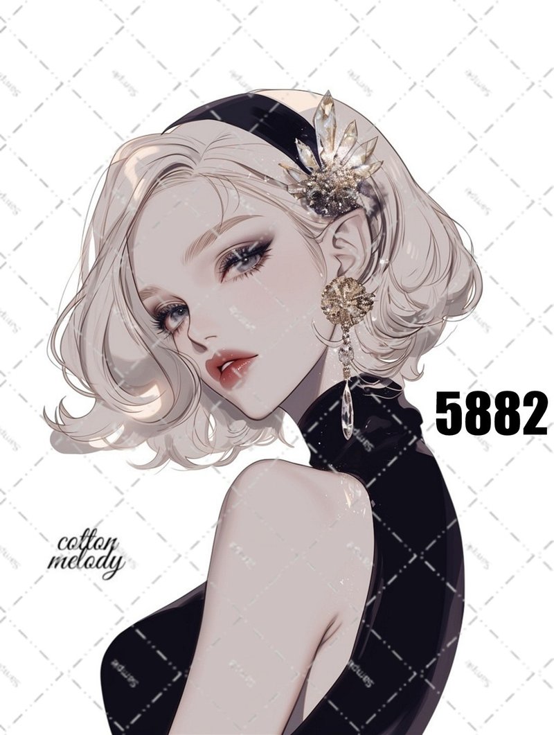 original sticker no.5882 人物ステッカー オリジナルステッカー 人物ステッカー 女の子ステッカー オリジナル人物ステッカー - 貼紙 - 紙 