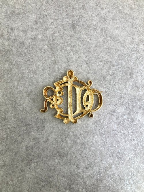 国内即発】DIOR☆素敵！CD NAVY レンジパール付きブローチ (Dior