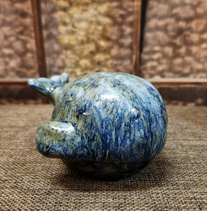 鯨魚、藍鯨 / 陶偶公仔 / 居家擺件 - 公仔/玩偶 - 陶 金色