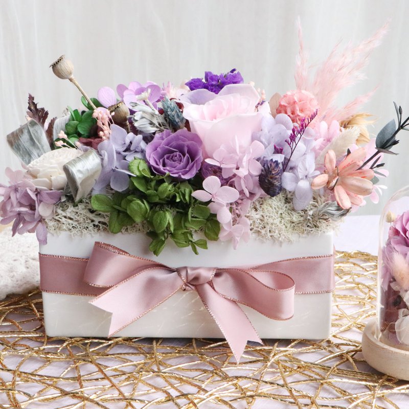 Purple-pink big table flower extremely dry and dry flower immortal flower flower ceremony - Dried Flowers & Bouquets - Plants & Flowers Purple