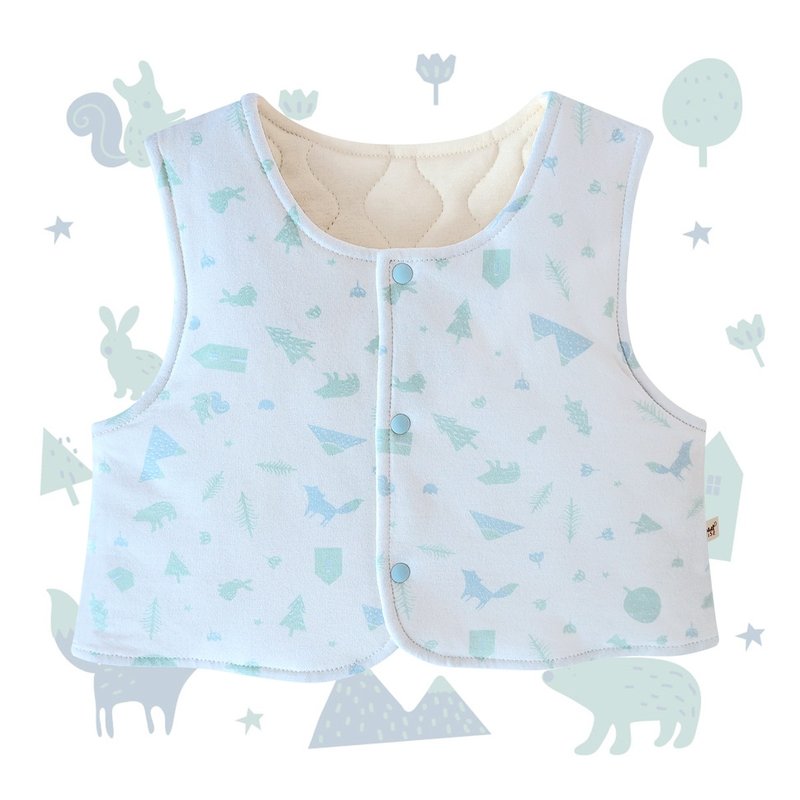 [SISSO organic cotton] Nordic bunny cute cotton vest (little blue) - Tops & T-Shirts - Cotton & Hemp Blue