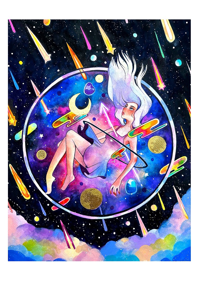 I'm not the Center of Universe • A3 WATERCOLOR PRINT - Posters - Paper Multicolor