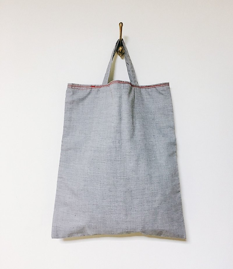 Lunch bag / gray checkered fine - Handbags & Totes - Cotton & Hemp 