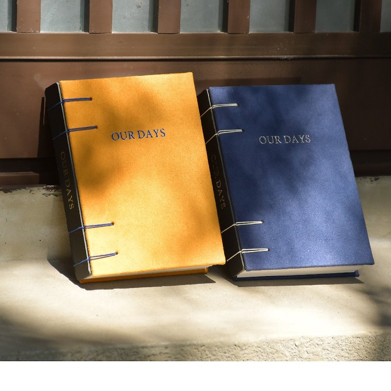 Our days exchange notebook | customized bronzing + suede book - สมุดบันทึก/สมุดปฏิทิน - ผ้าฝ้าย/ผ้าลินิน สีม่วง