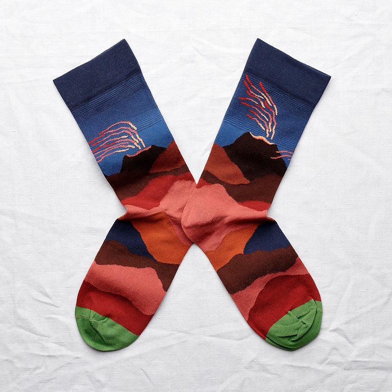 Bonne Maison rock volcano cotton socks - ถุงเท้า - ผ้าฝ้าย/ผ้าลินิน 