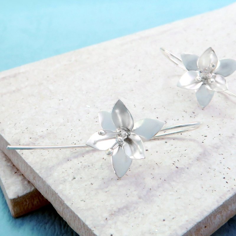 Lily Glen Flower 925 Silver Earrings - Earrings & Clip-ons - Sterling Silver Silver