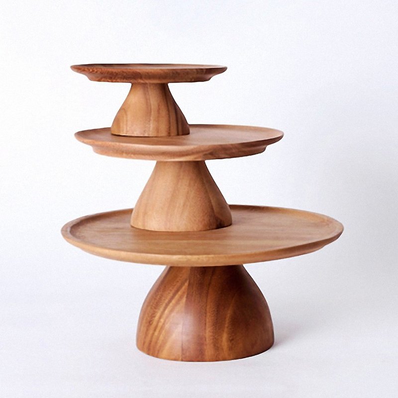 原木蛋糕盤 - 廚具 - 木頭 咖啡色