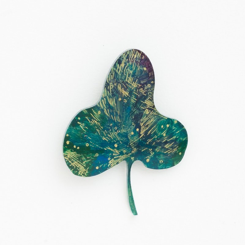 Picture brooch [leaves] - เข็มกลัด - อะคริลิค สีเขียว