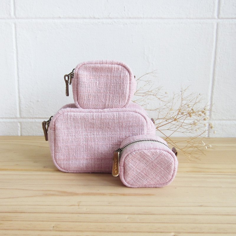 Goody Bag / Three Little tan /SS/S/M Size Pink Color Cotton - Toiletry Bags & Pouches - Paper Pink